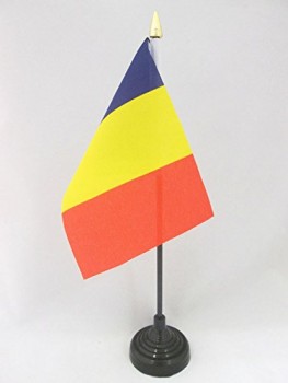 Chad table flag 4 '' x 6 '' - chadian desk flag 15 x 10 cm - ponta de lança dourada