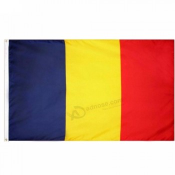3x5ft billige Qualitätsland-Tschadflagge mit zwei Ösengewohnheitsflagge / 90 * 150cm alle Weltlandflaggen