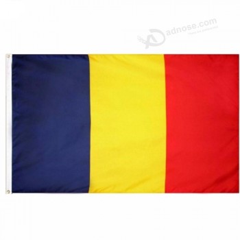 stoter bandera de chad 3x5 FT de alta calidad con arandelas de latón, bandera de país de poliéster