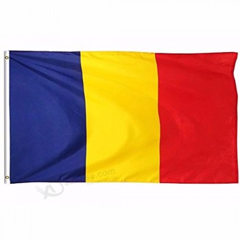 2019 Tsjaad nationale vlag 3x5 FT 90x150cm banner 100d polyester aangepaste vlag metalen doorvoertule