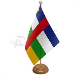 Professional printing Central African national table flag with wooden base