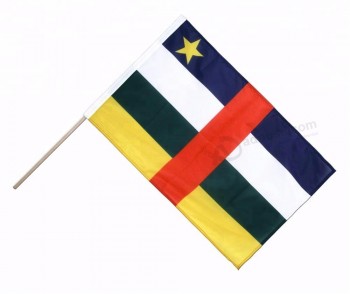 Hand kleine Mini Flagge Zentralafrikanische Stockfahne
