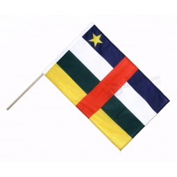National hand held flag of Central African Republic country waving flags