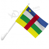 뜨개질을 한 폴리 에스테 옥외 잘 고정 된 중앙 아프리카 공화국 깃발