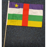 Mini Central African Republic Hand Shaking Flag Wholesale