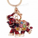 精美水晶动物大象可爱钥匙扣钥匙圈女士汽车钱包吊饰礼物钥匙扣链小饰品llaveros