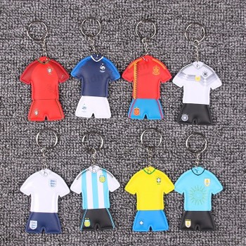 PP Cotton Portugal Argentina Brazil Germany France Football Clothes Jersey Keychain Men Car Purse Key Ring Trinkets Wholesale