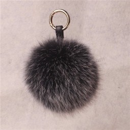 Luxo llavero 15 cm real bola de pele de raposa chaveiros fofos pompons de pele chaveiro pom pom chaveiros mulheres saco saco charme pingente clef porte