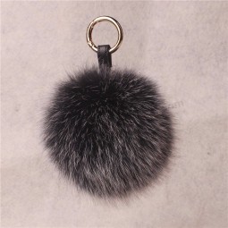 Luxury Llavero 15cm Real Fox Fur Ball cute keychains Fluffy Fur Pompons Keyring Pom Pom Key Chains Women Bag Charm Pendant Porte Clef