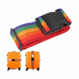 путешествуя регулируемый прочный чемодан аэропорта ремень багажа радуги