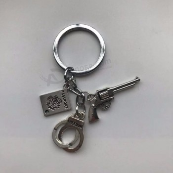 2019新款警卡钥匙扣手铐钥匙挂件枪钥匙扣黑帮的噩梦正义
