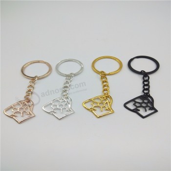New Caffeine Molecule keychain Silver Plating Coffee Cup pendant Chemistry Science Gift With Chain For Women