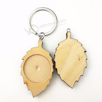 5 шт. 25 мм дерево кабошон листовое основание деревянные подносы подвески для ожерелья брелок DIY ювелирные акс