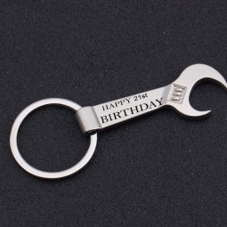 Date Customized High Quality Wrench Opener Keychain Engraved Happy Birthday Keyring Birthday Presents Keys Holder jewerly Keytag