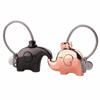 cute kiss elephant A couple metal cute keychains for lover christmas gift women Car Key holder chain keyring fashion souvenir pendant