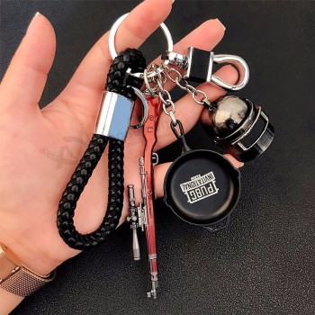 高品质pubg武器迷你模型金属可爱钥匙链背包泛玩具钥匙圈汽车人挂件钥匙链持有人小饰品llavero