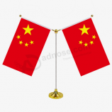 polyester material china land schreibtisch flagge mit stange