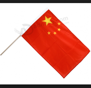 印刷される中国の手を振る旗ポリエステル
