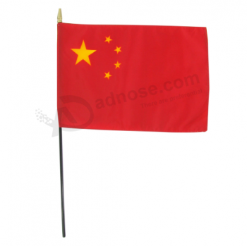 Custom China Hand Held Flag With Plastic Pole