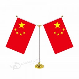 bandeira de mesa de china de alta qualidade com mastro de liga de zinco