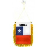 mini pancarta chile 6 '' x 4 '' - banderín chileno 15 x 10 cm - mini pancartas percha ventosa de 4x6 pulgadas