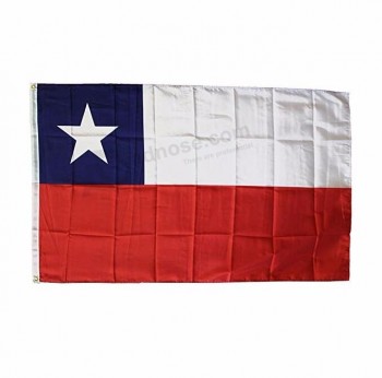 высокое качество 3 * 5-футовый чили национальный флаг страны с двумя прокладками