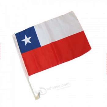 Chile Car Window Flag , Double Layers Polyester Car Flag