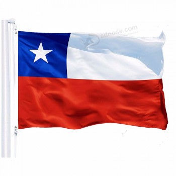 热卖智利国旗3x5 FT 90x150cm横幅鲜艳的色彩和抗紫外线褪色智利国旗聚酯