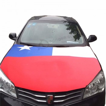 スパンデックスの生地のチリ車のボンネットを飾る車のフードは旗を覆います