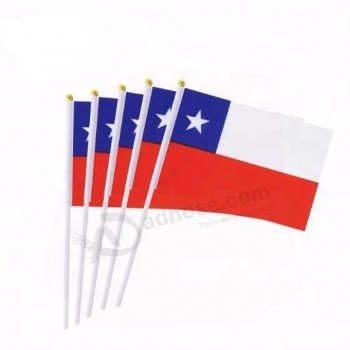mão internacional do país do mundo pequenas bandeiras do chile stick bandeiras para a copa do mundo, clubes esportivos, celebração de eventos do festival