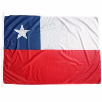 Promotion high quality cheap 68D Polyester 3x5 national Chile flag