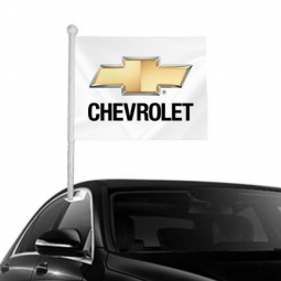 Knitted Polyester Chevrolet Logo car window flag for advertising
