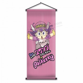 Menina anime japonês arale bandeira decoração da casa pendurado cartaz bonito dos desenhos animados kawaii menina parede pergaminho banner 45x110 cm