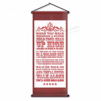 Je loopt nooit alleen liedcitaten scroll banner indoor slaapkamer decor opknoping muur vlag voor LFC voetbal Fan gift 45x110cm