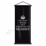 Die besten Frauen Werden Sie zur Mama befördert Wandbehang Scroll Banner Wohnzimmer Dekor Wandbild Flagge 45x110cm Weihnachtsgeschenk