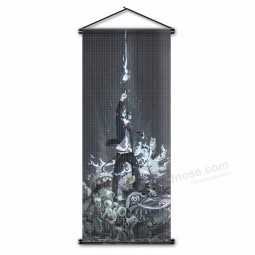 日本动漫卡通蓝色驱魔人旗卧室悬挂海报恶魔R墙滚动横幅为孩子们的生日礼物45x110cm