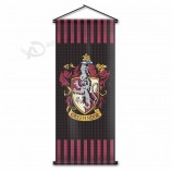 harri potter hogwarts house crestas bandera impresión personalizada gryffindor slytherin ravenclaw hufflepuff banner de desplazamiento de pared 45x110cm