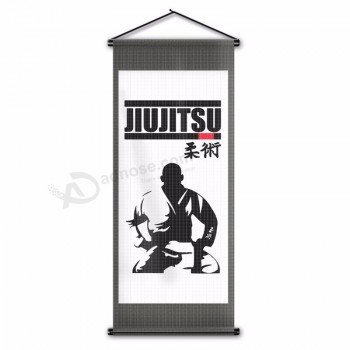 brasilianische Jiu-Jitsu hängende Wandflagge Jiu Jitsu BJJ Rollefahne Nylonpolyester Innenaußendekor Geschenkflagge 45x110cm