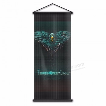 Three Eyed Crow - Game of Thrones Flag Screen Printing Wall Banner Scroll Style Hanging Flag 17x43inch