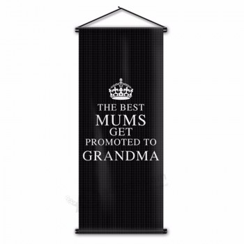 De beste moeders Word gepromoveerd tot oma muur opknoping scroll banner woonkamer decor muur foto vlag 45x110cm kerstcadeau