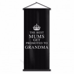 Die besten Mütter Werde zur Oma befördert Wandbehang Scroll Banner Wohnzimmer Dekor Wandbild Flagge 45x110cm Weihnachtsgeschenk
