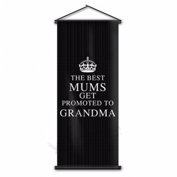 Die besten Mütter Werde zur Oma befördert Wandbehang Scroll Banner Wohnzimmer Dekor Wandbild Flagge 45x110cm Weihnachtsgeschenk