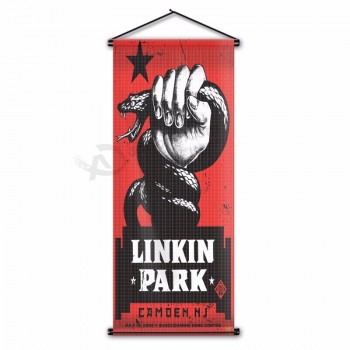 heavy metal muziekband fans gift printing muur decor vlag opknoping poster scroll banner voor halloween kerst verjaardag 17x43 in