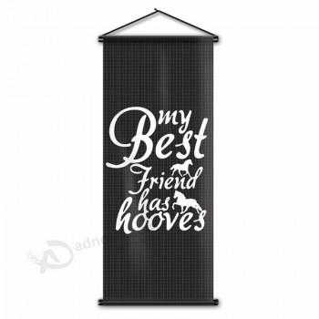 aangepaste afdrukken woorden Mijn beste vriend heeft hoeven vlag kamer decor muur scroll quotes eenhoorn banner 45x110cm