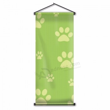 Kitty Cat Paw Print Poster Wall Hanging Pets Claw Marks Scroll Banner Flag for Halloween Christmas Birthday 45x110cm