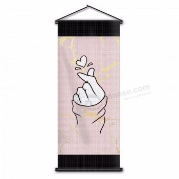 finger herzform liebe design flagge wohnkultur digitaldruck musik band wall scroll polyester banner 45x110cm mit logo