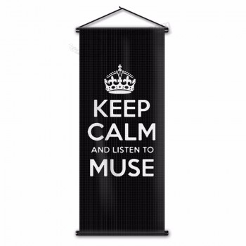 keep calm and listen to muse wall hanging scroll banner living room decor wall picture flag 45x110cm with logo