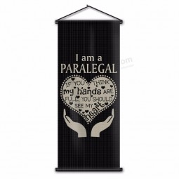 Großhandel Herzform Design Flagge Hauptdekor Digitaldruck Musikband Wand Scroll Polyester Banner 45x110cm mit Logo