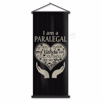 wholesale heart shape design flag home decor digital printing music band wall scroll polyester banner 45x110cm with logo