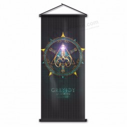 benutzerdefinierte druck wand banner scroll stil hängen flagge 17x43 zoll mit logo